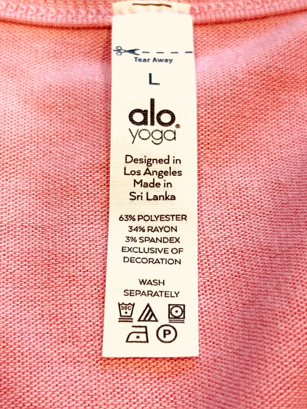 ALO SoHo Cropped Henley, Parisian Pink, Size Large - Picture 2 of 8